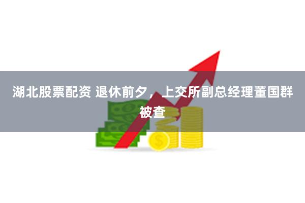 湖北股票配资 退休前夕，上交所副总经理董国群被查