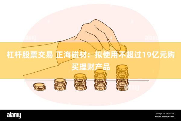 杠杆股票交易 正海磁材：拟使用不超过19亿元购买理财产品