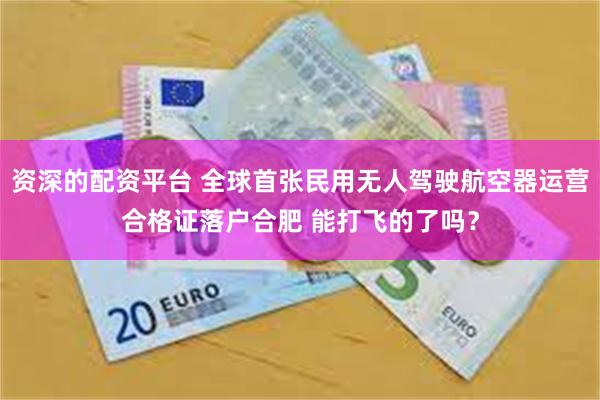 资深的配资平台 全球首张民用无人驾驶航空器运营合格证落户合肥 能打飞的了吗？