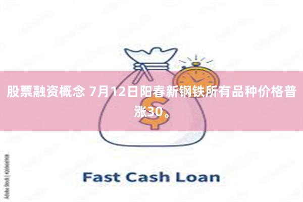 股票融资概念 7月12日阳春新钢铁所有品种价格普涨30。